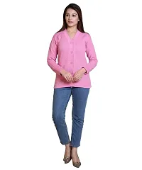 Stylish Solid Woolen Pink Sweaters For Women-thumb3