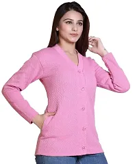 Stylish Solid Woolen Pink Sweaters For Women-thumb4