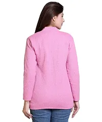 Stylish Solid Woolen Pink Sweaters For Women-thumb2