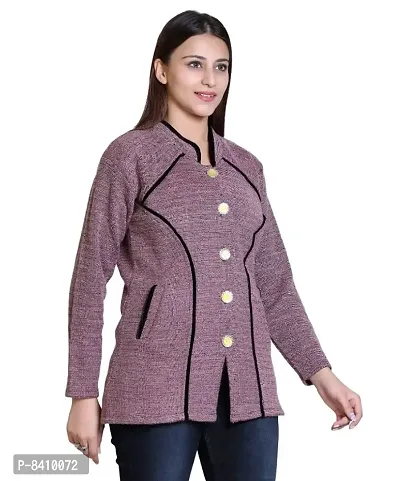 Trendy Women Woolen Self Design Sweater-thumb0