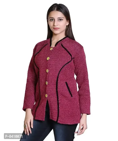 Trendy Women Woolen Self Design Sweater-thumb0