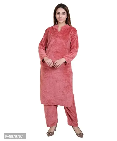 Classic Velvet Solid  Kurta Bottom Set for Women-thumb2