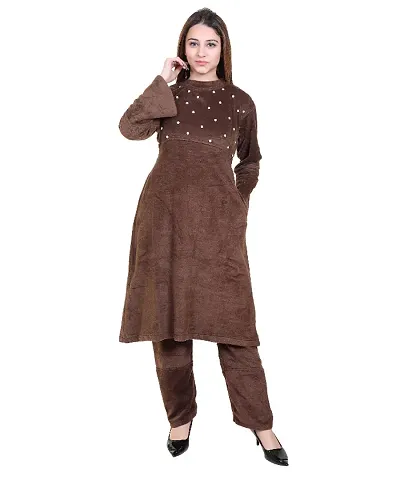 Classic Velvet Kurta Bottom Set for Women