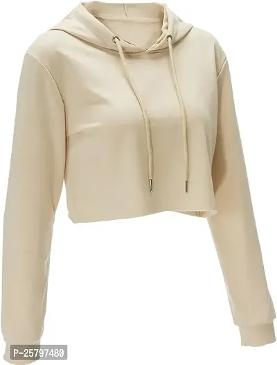 Ladies Crop Hoodie layer beige