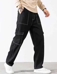 Boy's Black Slim Fit Washed Denim Jeans Stretch | waist elastic jeans boys-thumb2