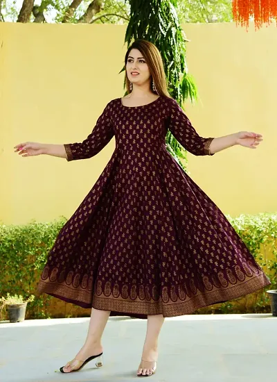 Stylish Rayon Ethnic Gown For Women