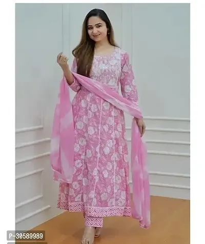 Fancy Rayon Kurta Bottom And Dupatta Set For Women