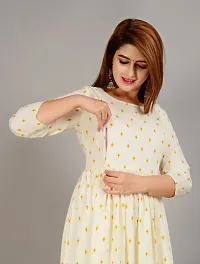 Alluring Off White Rayon Printed Feeding Kurta For Women-thumb1