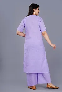 Purple Solid Pattern Rayon Kurtis With Palazzo Set-thumb1