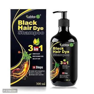 Labhu-G,Herbal 3 in 1 Hair Dye Instant Black Hair Shampoo for Women  Men , Black-thumb0