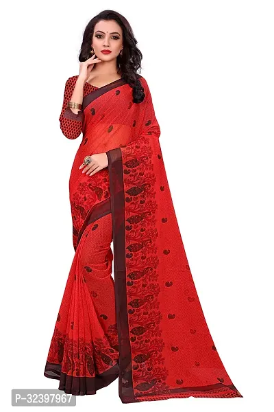 Beautiful Polycotton Self Pattern Women Saree without Blouse piece-thumb0