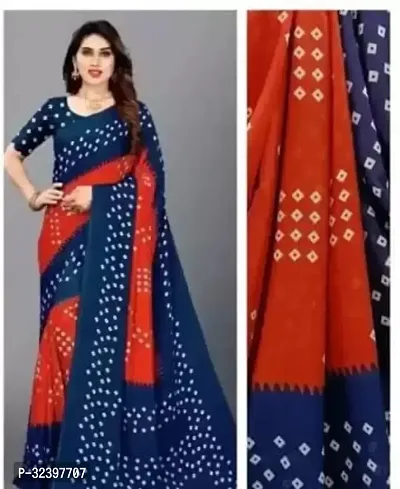 Beautiful Polycotton Printed Women Saree without Blouse piece-thumb0