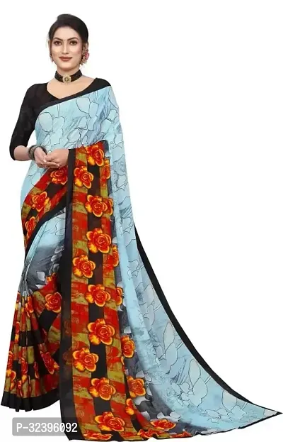 Beautiful Polycotton Printed Women Saree without Blouse piece