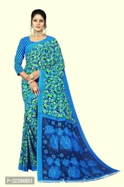 Beautiful Polycotton Printed Women Saree without Blouse piece-thumb0