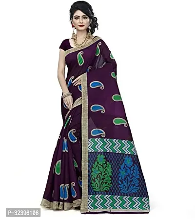 Beautiful Polycotton Printed Women Saree without Blouse piece-thumb0