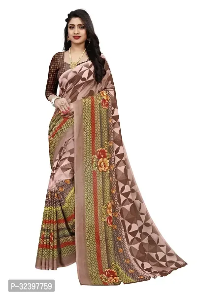 Beautiful Polycotton Printed Women Saree without Blouse piece-thumb0