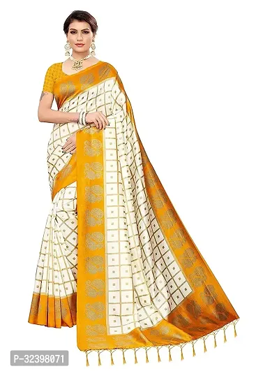 Beautiful Polycotton Checked Women Saree without Blouse piece-thumb0