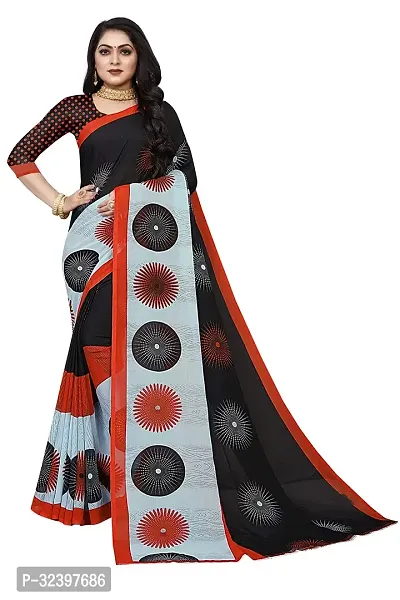 Beautiful Polycotton Printed Women Saree without Blouse piece-thumb0