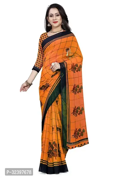 Beautiful Polycotton Printed Women Saree without Blouse piece-thumb0