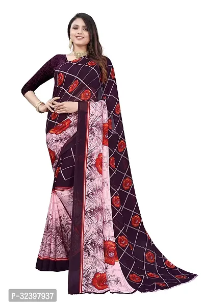 Beautiful Polycotton Printed Women Saree without Blouse piece-thumb0