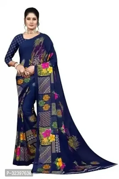 Beautiful Polycotton Printed Women Saree without Blouse piece-thumb0