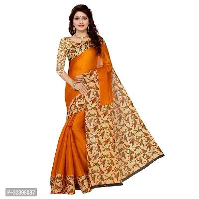 Beautiful Polycotton Printed Women Saree without Blouse piece-thumb0