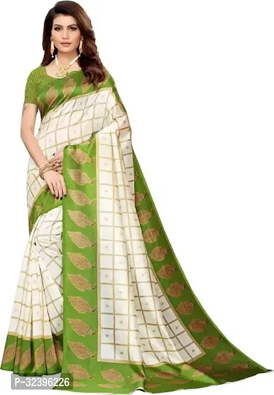 Beautiful Polycotton Checked Women Saree without Blouse piece-thumb0