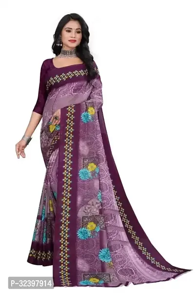 Beautiful Polycotton Printed Women Saree without Blouse piece-thumb0