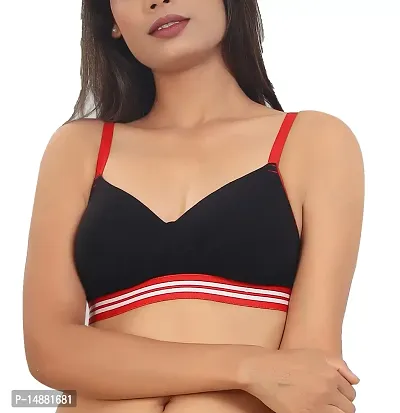 Buy Briafinz Women's Cotton Lycra Lightly Padded Non-Wired Push-up Bra  (BN004_Black) Online In India At Discounted Prices