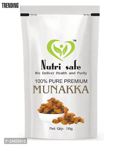 Nutri Safe Premium Natural Munakka Raisins with Seeds 1kg