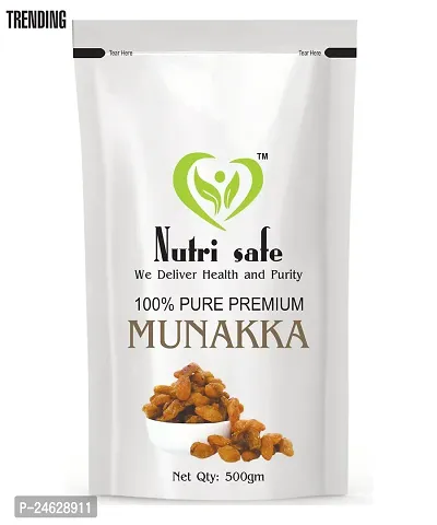 Nutri Safe Premium Natural Munakka Raisins with Seeds 500g