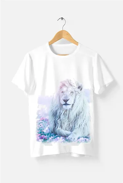 Polyester Round Neck Printed Short-sleeve Tees for Men