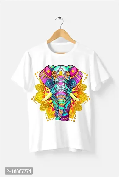 Lion Tshirt,Tiger Tshirt,Cat tshirt,colorful printed tshirt,ganesh tshirt,vinayaka Tshirt,ganapathi tshirt.elephant tshirt-BP53-thumb0