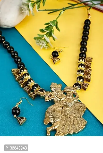 Stylish Black Oxidised Gold Beads Jewellery Set For Women and Girls set of 1