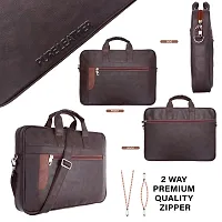 Stylish Brown  Fuax Leather Messenger Bag For Men And Women-thumb1