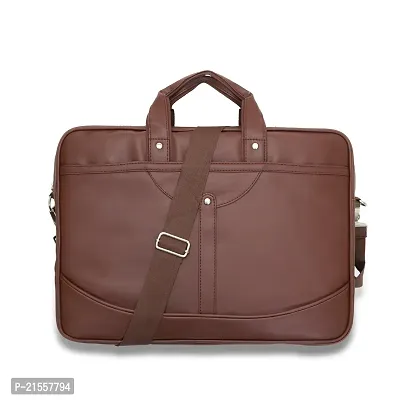 Stylish Brown  Fuax Leather Messenger Bag For Men And Women-thumb0