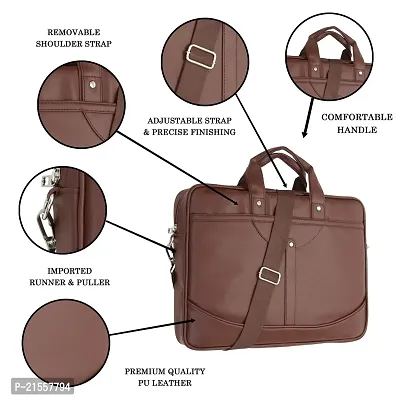 Stylish Brown  Fuax Leather Messenger Bag For Men And Women-thumb2