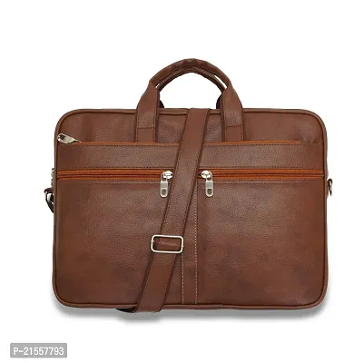 Stylish Brown  Fuax Leather Messenger Bag For Men And Women