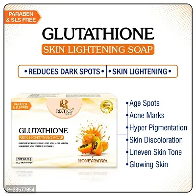 Riztics L-Glutathione Soap Reduces Sun Tan and Pigmentation with Kojic Acid, Vitamin C, Arbutin - 75 Grams-thumb2