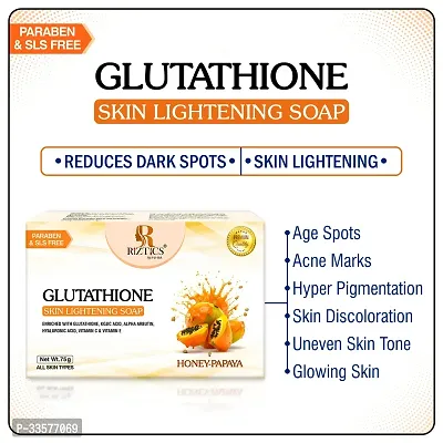 Riztics L-Glutathione Soap Reduces Sun Tan and Pigmentation with Kojic Acid - 75 Grams - Pack of 2-thumb2