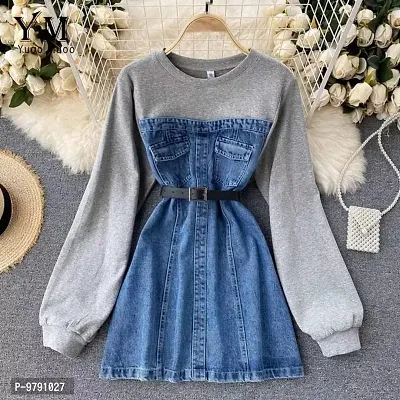 Grey Denim Dress