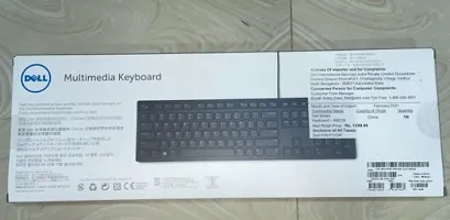 Dell KB216 Wired Multimedia USB Keyboard with Super Quite Plunger Keys with Spill-Resistant ndash; Black-thumb1
