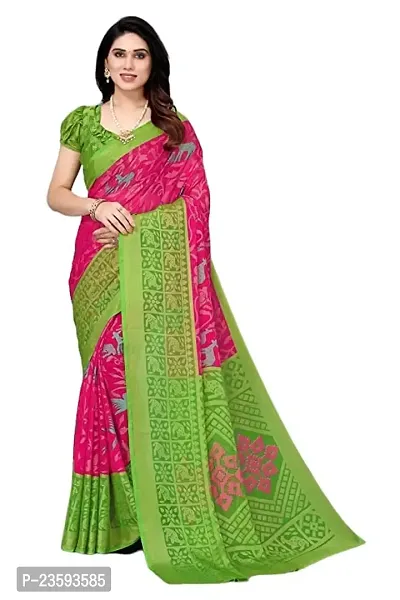 INSTER ||| Women's Lace Solid Pure Brasso Saree With Blouse Piece (Green-thumb0