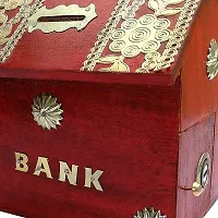 Handmade Wooden Money Bank Hut Style Kids Piggy Coin Box HUT Shape Piggy Bank/Money Bank for Kids and Adult (red) Gifts for Kids, Girls.-thumb3