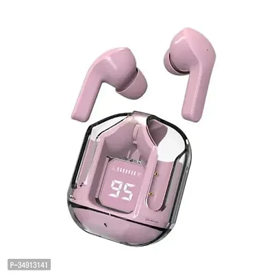 Transparent Ultrapods True Wireless TWS Earbud with Display 30 Hrs Playtime with Fast Charging, Bluetooth 5.3 and 13mm HD Bass Drivers,Noise Canceling (Pink)-thumb0