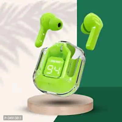 Ultrapods Bluetooth Earbuds Transparent Design with Display Playtime Upto 30 Hrs Headset (Green, True Wireless)-thumb2