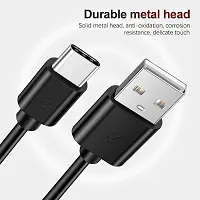 Ultra Fast Type C Charger for Xiaomi Redmi Note 8 Pro Like for Original Type-C Mobile Charger Adapter Wall Charger | Android Charger with 1 M Type-C Charging Data Cable (2.4 Amp, Black) (KTN202100TYPECMI0094)-thumb1