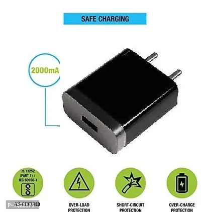 Ultra Fast Type C Charger for Xiaomi Redmi Note 8 Pro Like for Original Type-C Mobile Charger Adapter Wall Charger | Android Charger with 1 M Type-C Charging Data Cable (2.4 Amp, Black) (KTN202100TYPECMI0094)-thumb5