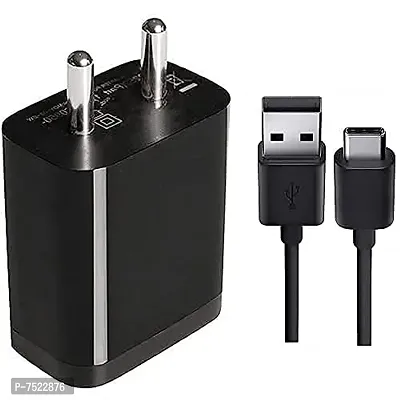 Ultra Fast Type C Charger for Xiaomi Redmi Note 8 Pro Like for Original Type-C Mobile Charger Adapter Wall Charger | Android Charger with 1 M Type-C Charging Data Cable (2.4 Amp, Black) (KTN202100TYPECMI0094)-thumb0