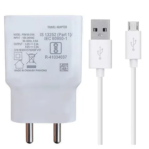 Orensh Ultra Fast Charger For vivo V5 Original Mobile Charger Like Charger Wall Charger | Mobile Fast Charger | Android Charger with 1 Meter Micro USB Charging Data Cable By A2Z Shop (White) (VI-USB-2021-007)